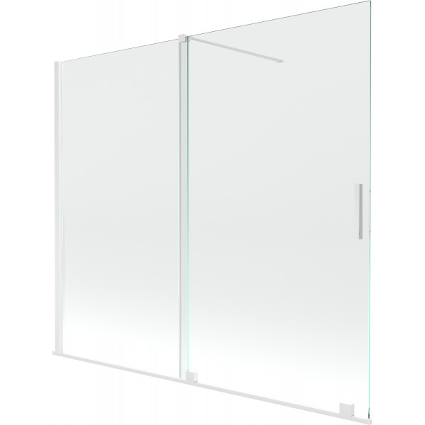 Mexen Velar Kádparaván 2 részes  csúszó 180 x 150 cm,  átlátszó nano,  fehér  - 896-180-000-01-20 Kádparaván