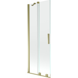 Mexen Velar Kádparaván 2 részes  csúszó 75 x 150 cm,  átlátszó nano, arany - 896-075-000-01-50 Kádparaván Fürdökád Mexen