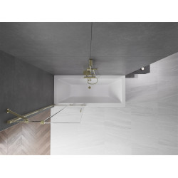 Mexen Velar Kádparaván 2 részes  csúszó 85 x 150 cm,  átlátszó nano, arany - 896-085-000-01-50 Kádparaván