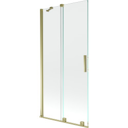 Mexen Velar Kádparaván 2 részes  csúszó 90 x 150 cm,  átlátszó nano, arany - 896-090-000-01-50 Kádparaván Fürdökád Mexen