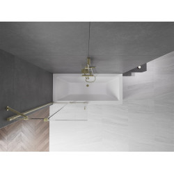 Mexen Velar Kádparaván 2 részes  csúszó 90 x 150 cm,  átlátszó nano, arany - 896-090-000-01-50 Kádparaván