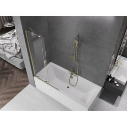 Mexen Velar Kádparaván 2 részes  csúszó 90 x 150 cm,  átlátszó nano, arany - 896-090-000-01-50 Kádparaván