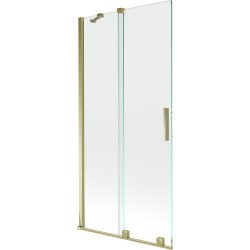 Mexen Velar Kádparaván 2 részes  csúszó 95 x 150 cm,  átlátszó nano, arany - 896-095-000-01-50 Kádparaván Fürdökád Mexen