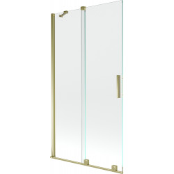 Mexen Velar Kádparaván 2 részes  csúszó 100 x 150 cm,  átlátszó nano, arany - 896-100-000-01-50 Kádparaván Fürdökád Mexen