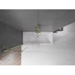 Mexen Velar Kádparaván 2 részes  csúszó 100 x 150 cm,  átlátszó nano, arany - 896-100-000-01-50 Kádparaván