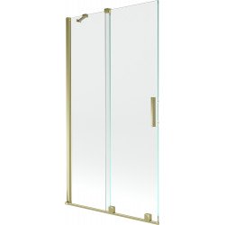 Mexen Velar Kádparaván 2 részes  csúszó 100 x 150 cm,  átlátszó nano, arany - 896-100-000-01-50 Kádparaván Fürdökád Mexen