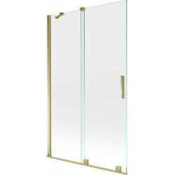 Mexen Velar Kádparaván 2 részes  csúszó 110 x 150 cm,  átlátszó nano, arany - 896-110-000-01-50 Kádparaván Fürdökád Mexen