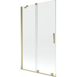 Mexen Velar Kádparaván 2 részes  csúszó 110 x 150 cm,  átlátszó nano, arany - 896-110-000-01-50 Kádparaván Fürdökád Mexen