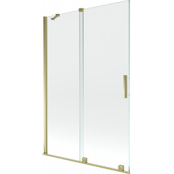 Mexen Velar Kádparaván 2 részes  csúszó 120 x 150 cm,  átlátszó nano, arany - 896-120-000-01-50 Kádparaván Fürdökád Mexen