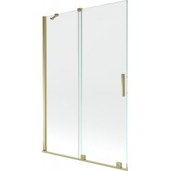 Mexen Velar Kádparaván 2 részes  csúszó 120 x 150 cm,  átlátszó nano, arany - 896-120-000-01-50 Kádparaván Fürdökád Mexen
