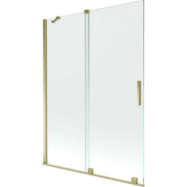 Mexen Velar Kádparaván 2 részes  csúszó 130 x 150 cm,  átlátszó nano, arany - 896-130-000-01-50 Kádparaván