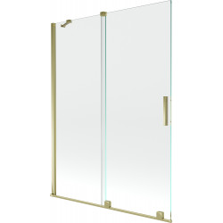 Mexen Velar Kádparaván 2 részes  csúszó 130 x 150 cm,  átlátszó nano, arany - 896-130-000-01-50 Kádparaván Fürdökád Mexen
