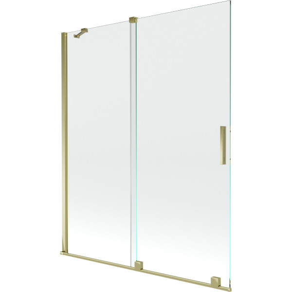 Mexen Velar Kádparaván 2 részes  csúszó 140 x 150 cm,  átlátszó nano, arany - 896-140-000-01-50 Kádparaván