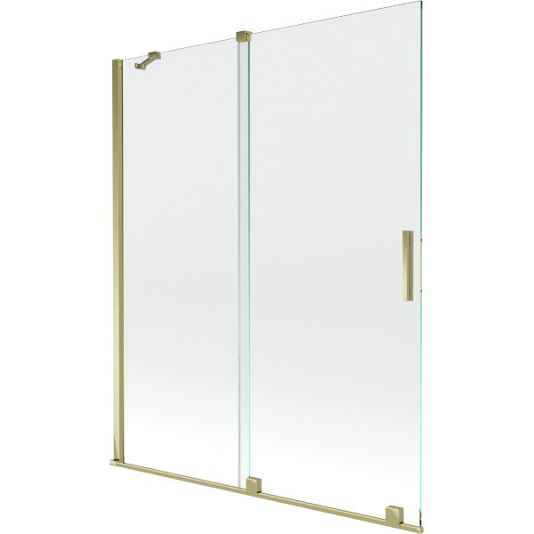 Mexen Velar Kádparaván 2 részes  csúszó 140 x 150 cm,  átlátszó nano, arany - 896-140-000-01-50 Kádparaván