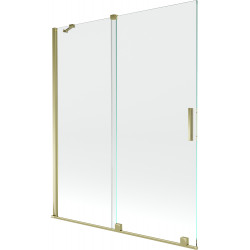 Mexen Velar Kádparaván 2 részes  csúszó 140 x 150 cm,  átlátszó nano, arany - 896-140-000-01-50 Kádparaván Fürdökád Mexen
