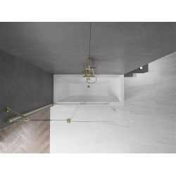 Mexen Velar Kádparaván 2 részes  csúszó 140 x 150 cm,  átlátszó nano, arany - 896-140-000-01-50 Kádparaván