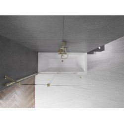 Mexen Velar Kádparaván 2 részes  csúszó 140 x 150 cm,  átlátszó nano, arany - 896-140-000-01-50 Kádparaván