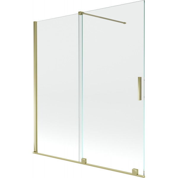 Mexen Velar Kádparaván 2 részes  csúszó 150 x 150 cm,  átlátszó nano, arany - 896-150-000-01-50 Kádparaván