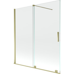 Mexen Velar Kádparaván 2 részes  csúszó 150 x 150 cm,  átlátszó nano, arany - 896-150-000-01-50 Kádparaván Fürdökád Mexen
