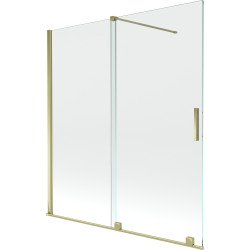 Mexen Velar Kádparaván 2 részes  csúszó 150 x 150 cm,  átlátszó nano, arany - 896-150-000-01-50 Kádparaván Fürdökád Mexen