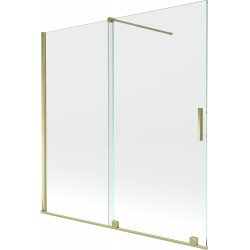 Mexen Velar Kádparaván 2 részes  csúszó 160 x 150 cm,  átlátszó nano, arany - 896-160-000-01-50 Kádparaván Fürdökád Mexen