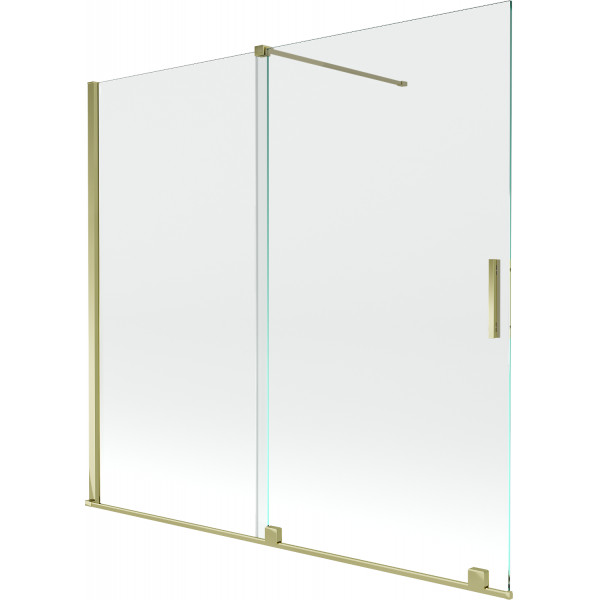 Mexen Velar Kádparaván 2 részes  csúszó 170 x 150 cm,  átlátszó nano, arany - 896-170-000-01-50 Kádparaván