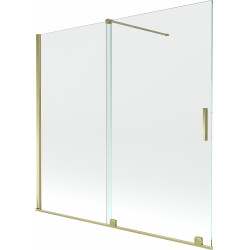 Mexen Velar Kádparaván 2 részes  csúszó 170 x 150 cm,  átlátszó nano, arany - 896-170-000-01-50 Kádparaván Fürdökád Mexen
