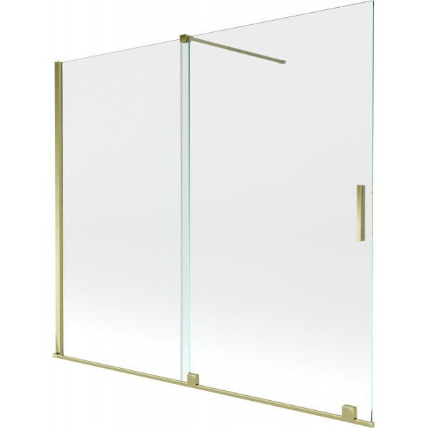 Mexen Velar Kádparaván 2 részes  csúszó 180 x 150 cm,  átlátszó nano, arany - 896-180-000-01-50 Kádparaván