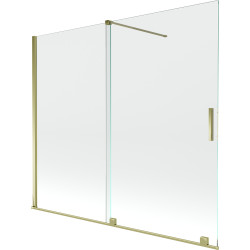 Mexen Velar Kádparaván 2 részes  csúszó 180 x 150 cm,  átlátszó nano, arany - 896-180-000-01-50 Kádparaván Fürdökád Mexen