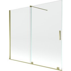 Mexen Velar Kádparaván 2 részes  csúszó 180 x 150 cm,  átlátszó nano, arany - 896-180-000-01-50 Kádparaván Fürdökád Mexen