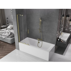 Mexen Velar Kádparaván 2 részes  csúszó 70 x 150 cm,  átlátszó nano, arany s csiszolt- 896-070-000-01-55 Kádparaván Fürdökád Mexen