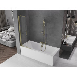 Mexen Velar Kádparaván 2 részes  csúszó 70 x 150 cm,  átlátszó nano, arany s csiszolt- 896-070-000-01-55 Kádparaván