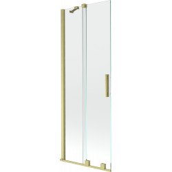 Mexen Velar Kádparaván 2 részes  csúszó 70 x 150 cm,  átlátszó nano, arany s csiszolt- 896-070-000-01-55 Kádparaván Fürdökád Mexen