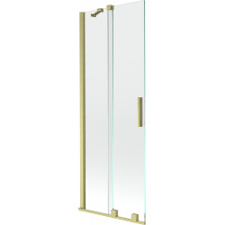 Mexen Velar Kádparaván 2 részes  csúszó 75 x 150 cm,  átlátszó nano, arany s csiszolt- 896-075-000-01-55 Kádparaván Fürdökád Mexen