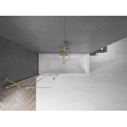 Mexen Velar Kádparaván 2 részes  csúszó 75 x 150 cm,  átlátszó nano, arany s csiszolt- 896-075-000-01-55 Kádparaván