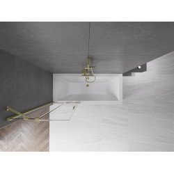 Mexen Velar Kádparaván 2 részes  csúszó 75 x 150 cm,  átlátszó nano, arany s csiszolt- 896-075-000-01-55 Kádparaván