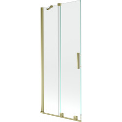 Mexen Velar Kádparaván 2 részes  csúszó 80 x 150 cm,  átlátszó nano, arany s csiszolt- 896-080-000-01-55 Kádparaván Fürdökád Mexen