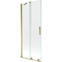 Mexen Velar Kádparaván 2 részes  csúszó 85 x 150 cm,  átlátszó nano, arany s csiszolt- 896-085-000-01-55 Kádparaván Fürdökád Mexen