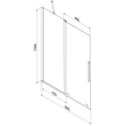 Mexen Velar Kádparaván 2 részes  csúszó 90 x 150 cm,  átlátszó nano, arany s csiszolt- 896-090-000-01-55 Kádparaván