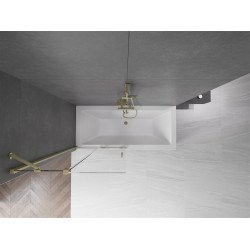 Mexen Velar Kádparaván 2 részes  csúszó 90 x 150 cm,  átlátszó nano, arany s csiszolt- 896-090-000-01-55 Kádparaván