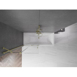 Mexen Velar Kádparaván 2 részes  csúszó 95 x 150 cm,  átlátszó nano, arany s csiszolt- 896-095-000-01-55 Kádparaván