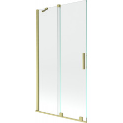 Mexen Velar Kádparaván 2 részes  csúszó 100 x 150 cm,  átlátszó nano, arany s csiszolt- 896-100-000-01-55 Kádparaván Fürdökád Mexen