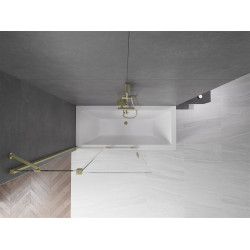 Mexen Velar Kádparaván 2 részes  csúszó 110 x 150 cm,  átlátszó nano, arany s csiszolt- 896-110-000-01-55 Kádparaván