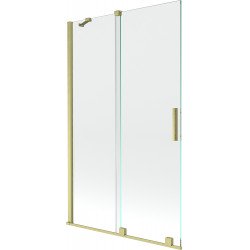 Mexen Velar Kádparaván 2 részes  csúszó 110 x 150 cm,  átlátszó nano, arany s csiszolt- 896-110-000-01-55 Kádparaván Fürdökád Mexen