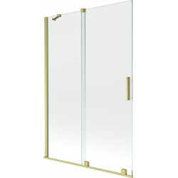 Mexen Velar Kádparaván 2 részes  csúszó 120 x 150 cm,  átlátszó nano, arany s csiszolt- 896-120-000-01-55 Kádparaván Fürdökád Mexen