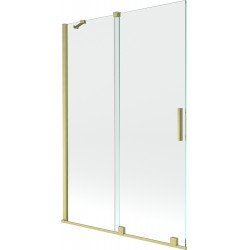 Mexen Velar Kádparaván 2 részes  csúszó 120 x 150 cm,  átlátszó nano, arany s csiszolt- 896-120-000-01-55 Kádparaván Fürdökád Mexen