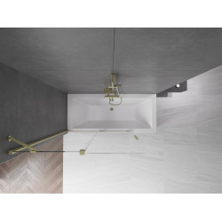 Mexen Velar Kádparaván 2 részes  csúszó 130 x 150 cm,  átlátszó nano, arany s csiszolt- 896-130-000-01-55 Kádparaván