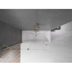 Mexen Velar Kádparaván 2 részes  csúszó 140 x 150 cm,  átlátszó nano, arany s csiszolt- 896-140-000-01-55 Kádparaván