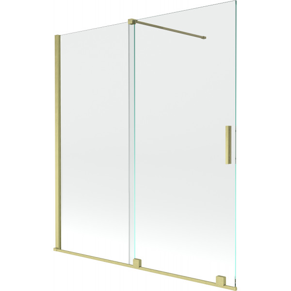 Mexen Velar Kádparaván 2 részes  csúszó 150 x 150 cm,  átlátszó nano, arany s csiszolt- 896-150-000-01-55 Kádparaván