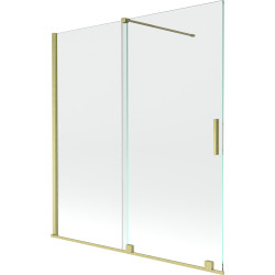 Mexen Velar Kádparaván 2 részes  csúszó 150 x 150 cm,  átlátszó nano, arany s csiszolt- 896-150-000-01-55 Kádparaván Fürdökád Mexen